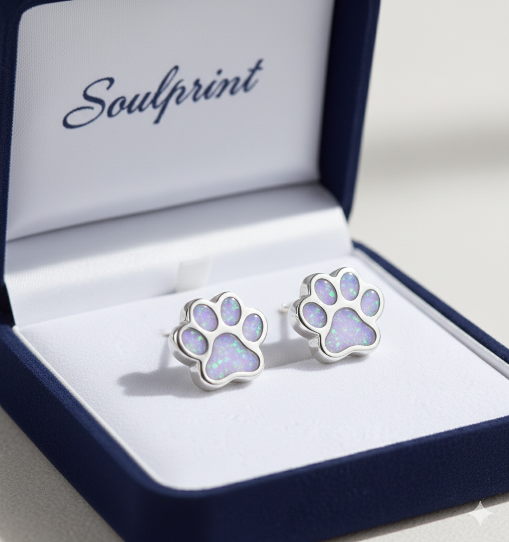 Paw memorial earrings