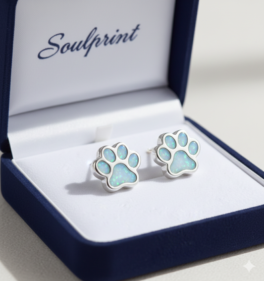 Paw memorial earrings