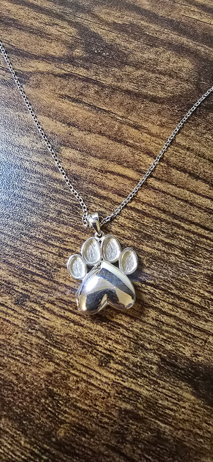 Paw Locket Memorial Necklace